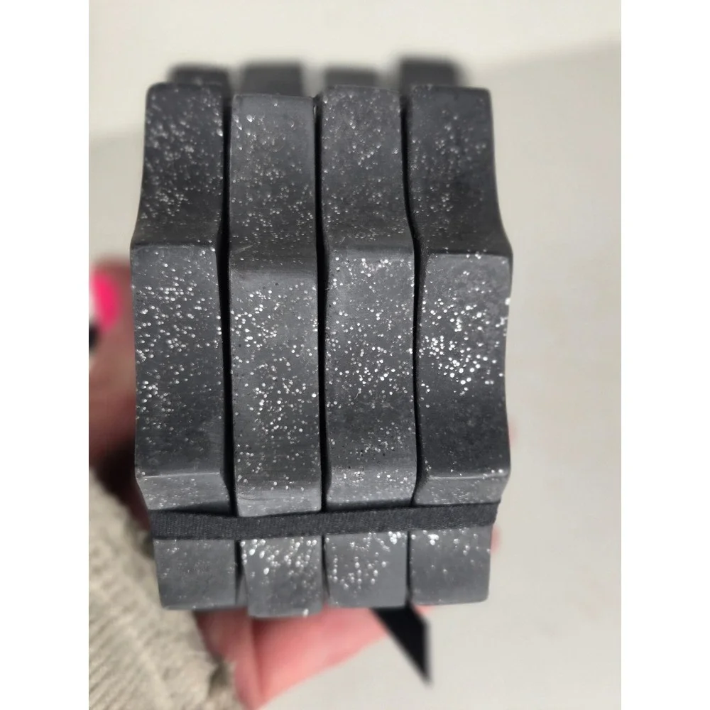 Spider Web Coasters Set of 4 Charcoal Grey Silver Glitter Halloween Gothic Decor